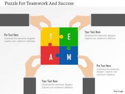 Puzzle for teamwork and success flat powerpoint design