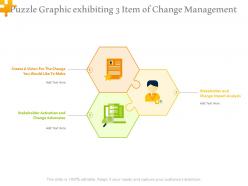Puzzle graphic exhibiting 3 item of change management