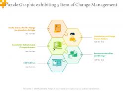 Puzzle graphic exhibiting 5 item of change management