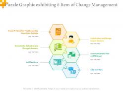 Puzzle graphic exhibiting 6 item of change management