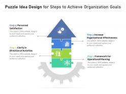 Puzzle idea design for steps to achieve organization goals