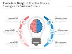 Puzzle idea design of effective financial strategies for business owners