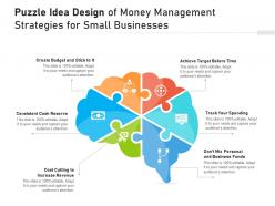 Puzzle idea design of money management strategies for small businesses
