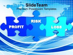 Puzzle image with words profit risk loss powerpoint templates ppt themes and graphics 0213