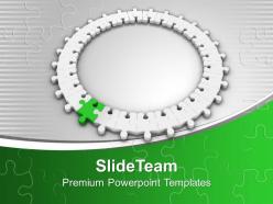 Puzzle jigsaw making ring teamwork powerpoint templates ppt themes and graphics 0213