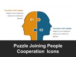 Puzzle joining people cooperation icons ppt sample file