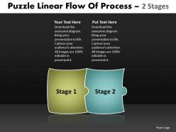 Puzzle Linear Flow Of Process 2 Stages Best Flowchart Powerpoint Slides