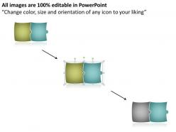 Puzzle linear flow of process 2 stages best flowchart powerpoint slides