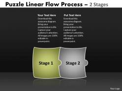 Puzzle linear flow process 2 stages