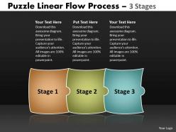 Puzzle linear flow process 3 stages