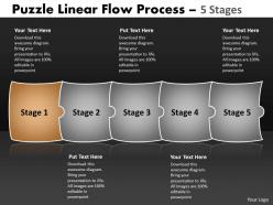 Puzzle linear flow process 5 stages