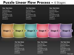 Puzzle linear flow process 6 stages