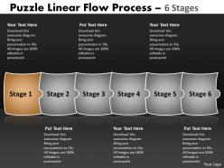 Puzzle linear flow process 6 stages