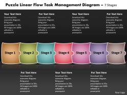 Puzzle linear flow task management diagram 7 stages best flowchart powerpoint slides