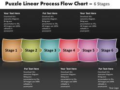 Puzzle Linear Process Flow Chart 6 Stages Make Charts Powerpoint Templates