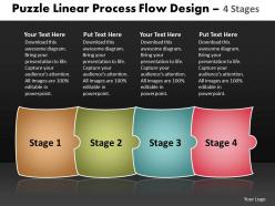 Puzzle Linear Process Flow Design 4 Stages Make Charts Powerpoint Templates