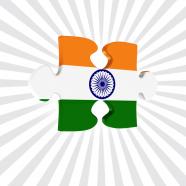 Puzzle made by indian flag stock photo