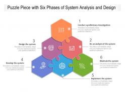 Puzzle piece with six phases of system analysis and design