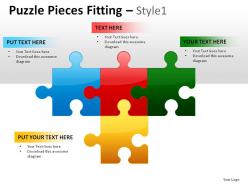 Puzzle pieces fitting style 1 powerpoint presentation slides