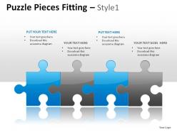 Puzzle pieces fitting style 1 powerpoint presentation slides