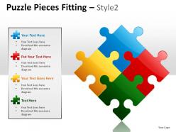 Puzzle pieces fitting style 2 powerpoint presentation slides