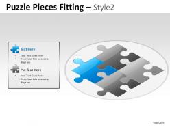 Puzzle pieces fitting style 2 powerpoint presentation slides