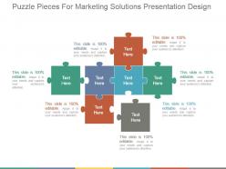 Puzzle pieces for marketing solutions presentation design