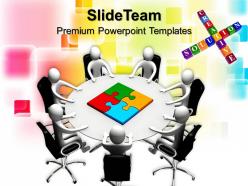 Puzzle pieces for powerpoint templates board members table and business ppt themes