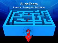 Puzzle pieces for powerpoint templates breaking through maze arrows diagram ppt presentation