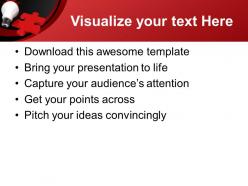 Puzzle pieces for powerpoint templates bulb and red process ppt themes