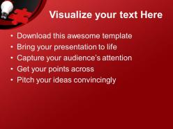 Puzzle pieces for powerpoint templates bulb and red process ppt themes