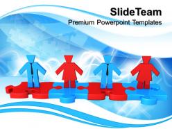 Puzzle pieces for powerpoint templates business people standing on teamwork education ppt themes