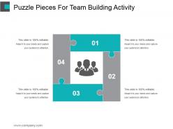 Puzzle pieces for team building activity ppt background