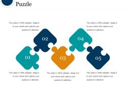 21164019 style puzzles linear 5 piece powerpoint presentation diagram infographic slide