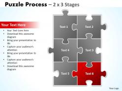 Puzzle process 2 x 3 stages