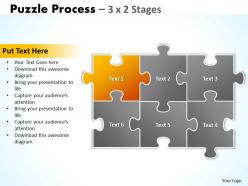 Puzzle process 3 x 2 stages