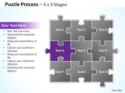Puzzle process 3 x 3 stages