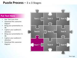 Puzzle process 3 x 3 stages