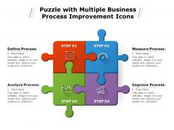 Puzzle with multiple business process improvement icons