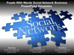 Puzzle with words social network business powerpoint templates