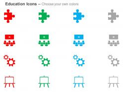 Puzzles video conference engineering blackboard ppt icons graphics