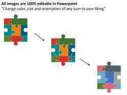 Puzzles with internet technology icons flat powerpoint design