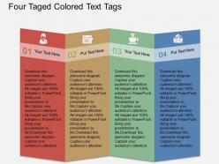 Pv four taged colored text tags flat powerpoint design