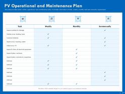 Pv operational and maintenance plan ppt powerpoint presentation file example