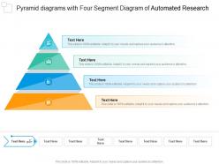 Pyramid diagrams with four segment diagram of automated research infographic template