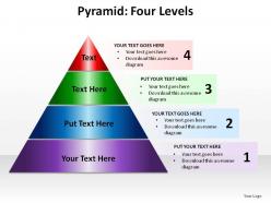 Pyramid four levels ppt slides presentation diagrams templates powerpoint info graphics