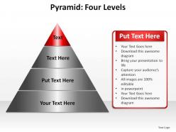 Pyramid four levels ppt slides presentation diagrams templates powerpoint info graphics