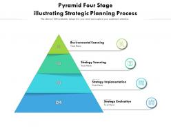 Pyramid four stage illustrating strategic planning process