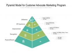Pyramid model for customer advocate marketing program