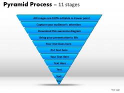 Pyramid process diagram 11 stages powerpoint slides and ppt templates 0412